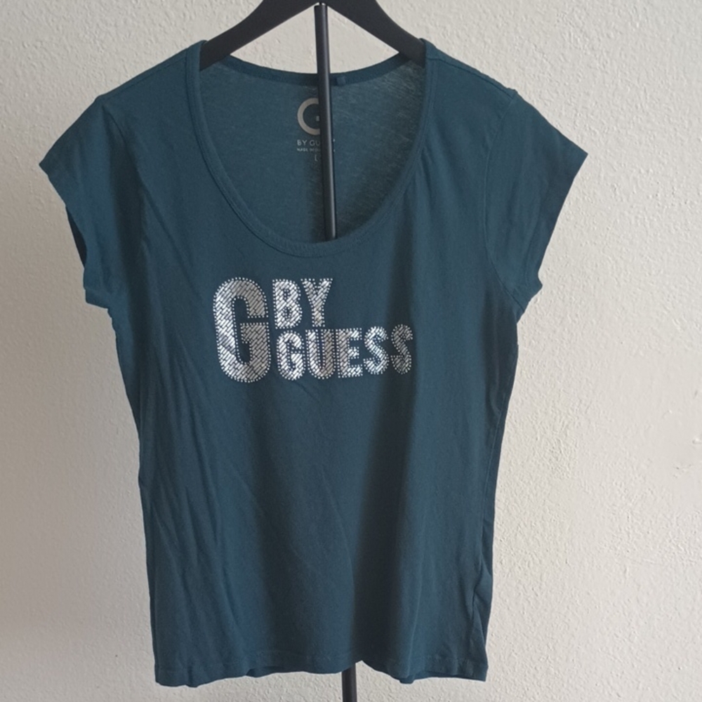 G by Guess Dark Teal Short Sleeve Tee Size L
